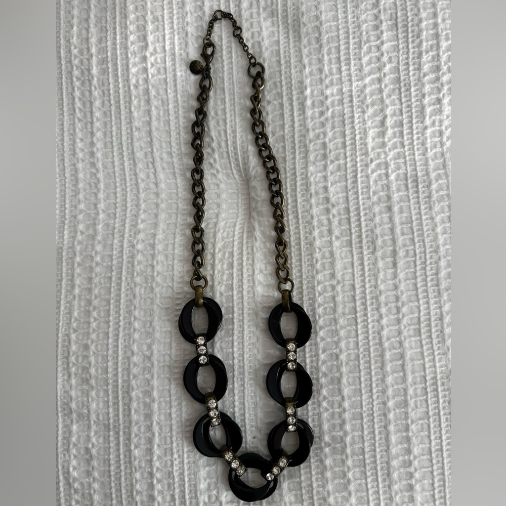 J. Crew Factory Black and Gold Necklace